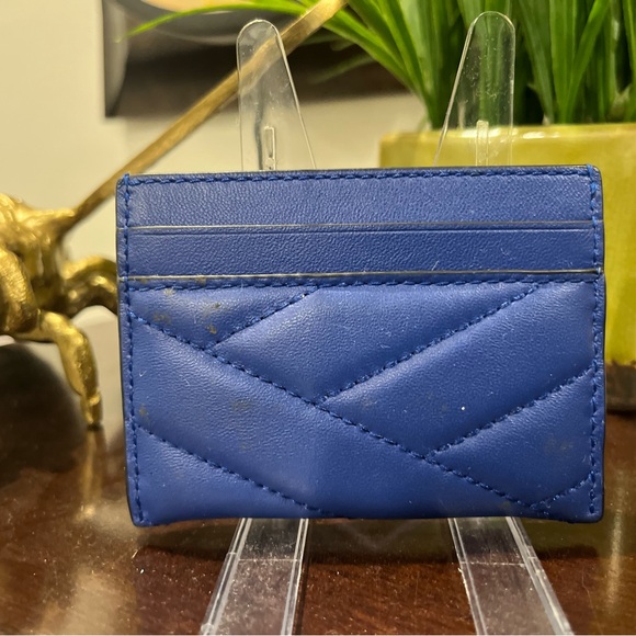 Tory Burch Kira Chevron Leather Card Case (Red/Gold) - Picture 3 of 5